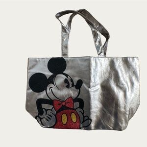 Disney Silver Tote Bag with Mickey Design